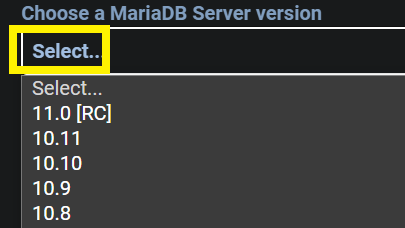 MariaDB 버전 선택